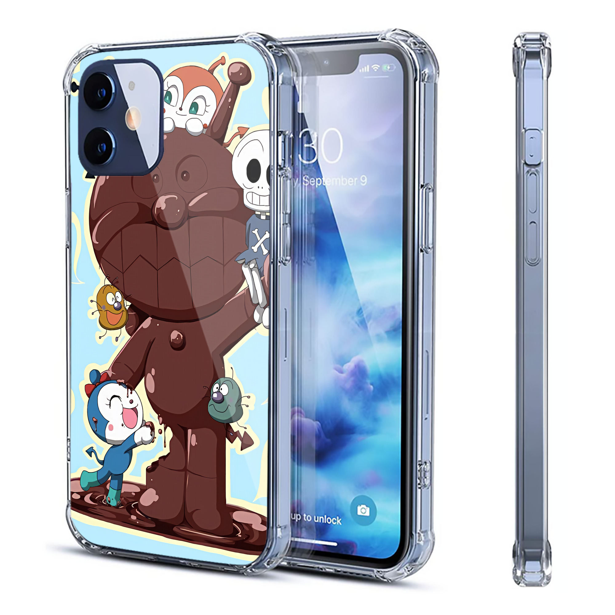 （画像用） アンパンマン Anpanman 【iPhone 12シリーズ対応】透明スマホケース（クリアソフトケース）